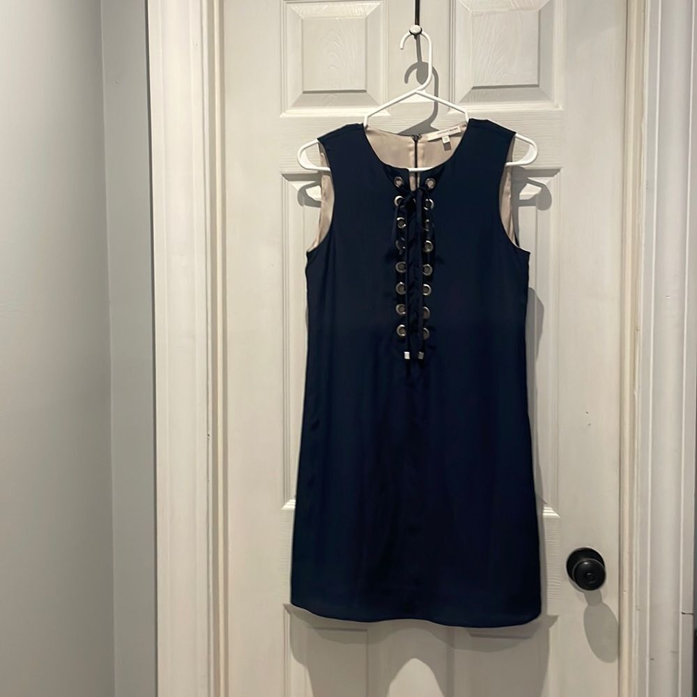 Lavender Brown 100% silk dress SZ Xsmall with tassels
